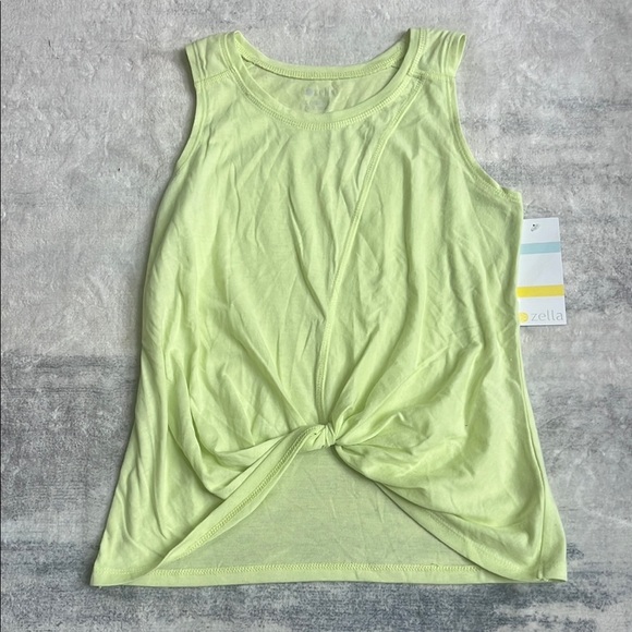 Zella Green Tie Front Tank Top - Picture 2 of 6